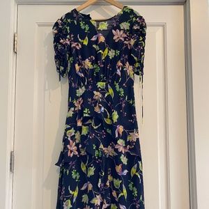 Tanya Taylor Garden Print Corsette Dress